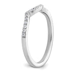 14k White Gold 1/6 carat Diamond Contoured Complete Wedding Band