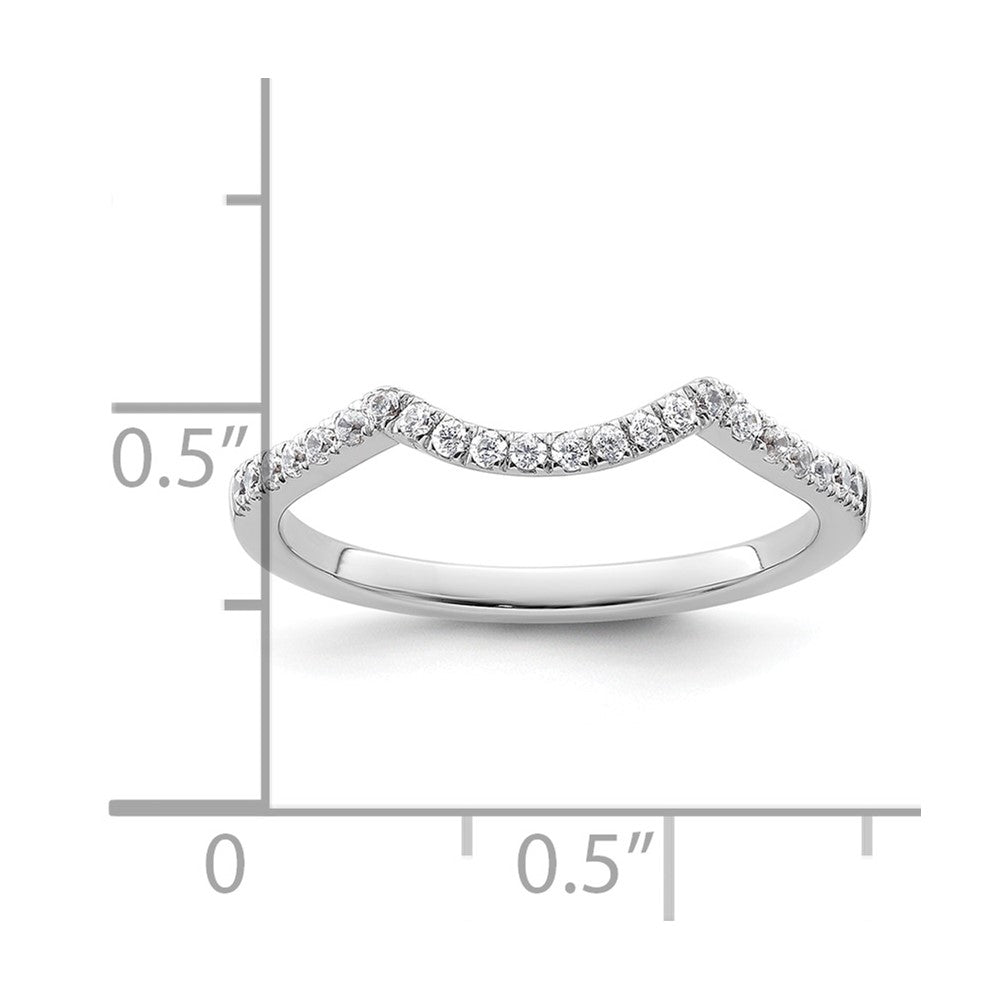 14k White Gold 1/6 carat Diamond Contoured Complete Wedding Band