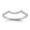 14k White Gold 1/6 carat Diamond Contoured Complete Wedding Band