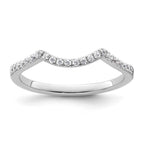 14k White Gold 1/6 carat Diamond Contoured Complete Wedding Band