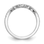 14k White Gold 1/5 carat Diamond Contoured Complete Wedding Band