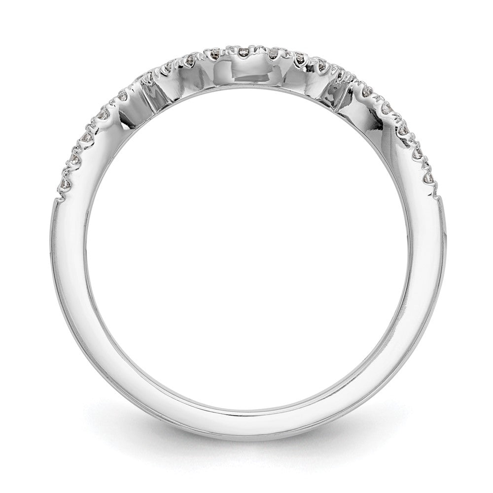 14k White Gold 1/5 carat Diamond Contoured Complete Wedding Band