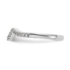 14k White Gold 1/5 carat Diamond Contoured Complete Wedding Band