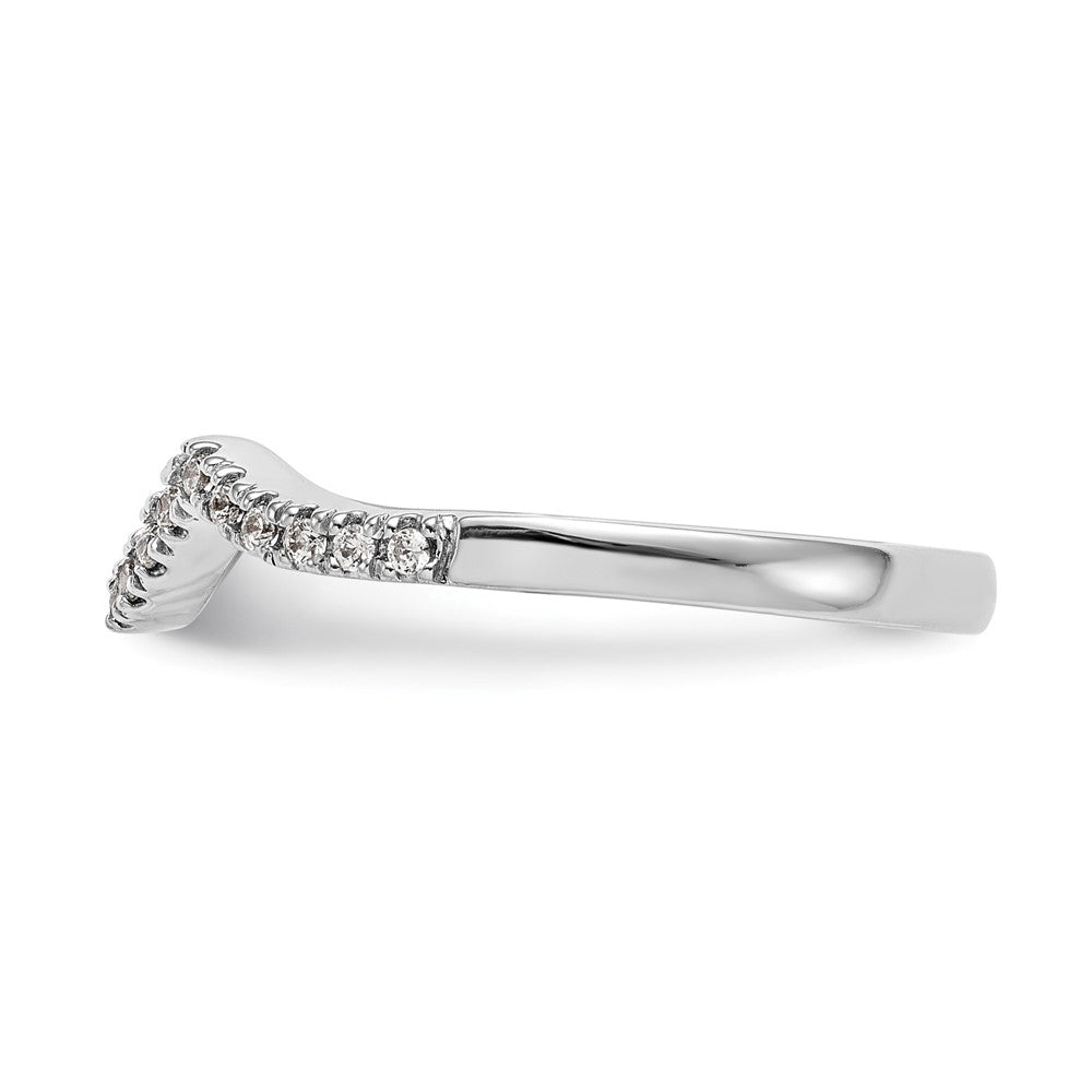 14k White Gold 1/5 carat Diamond Contoured Complete Wedding Band