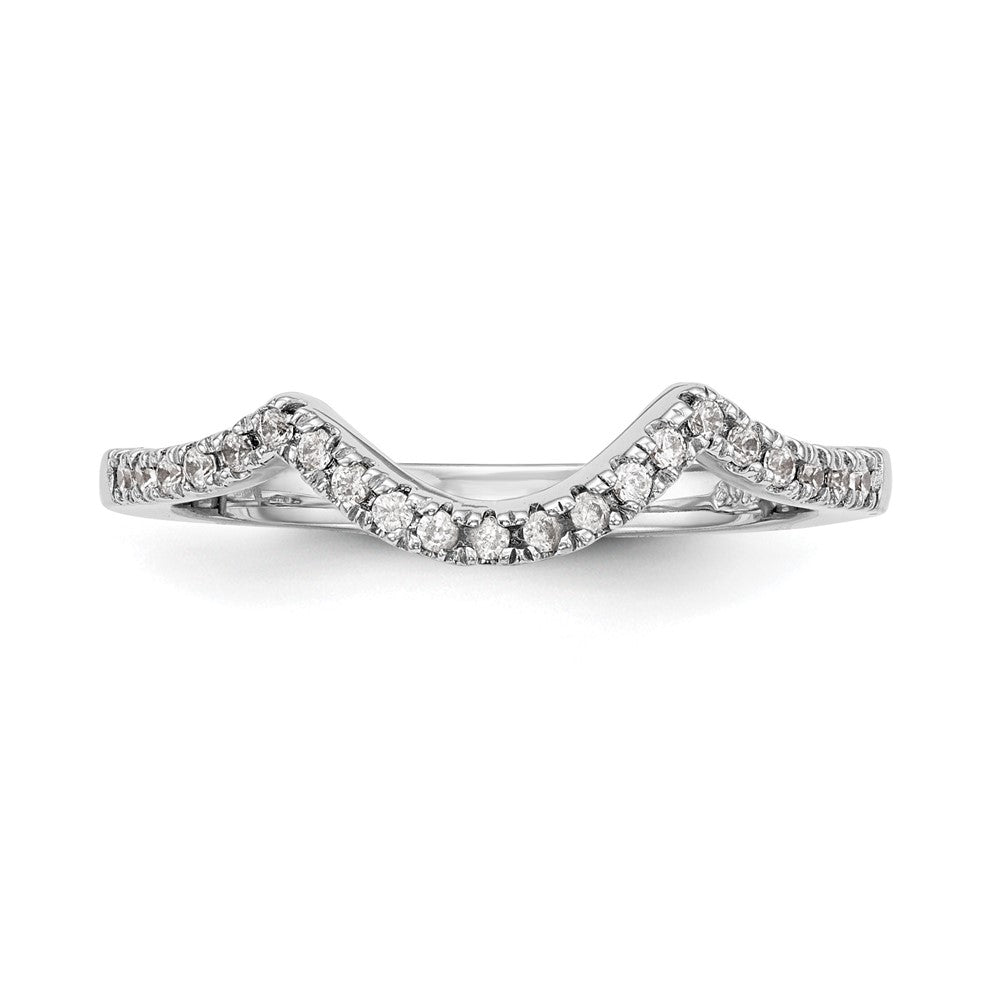 14k White Gold 1/5 carat Diamond Contoured Complete Wedding Band