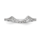 14k White Gold 1/5 carat Diamond Contoured Complete Wedding Band
