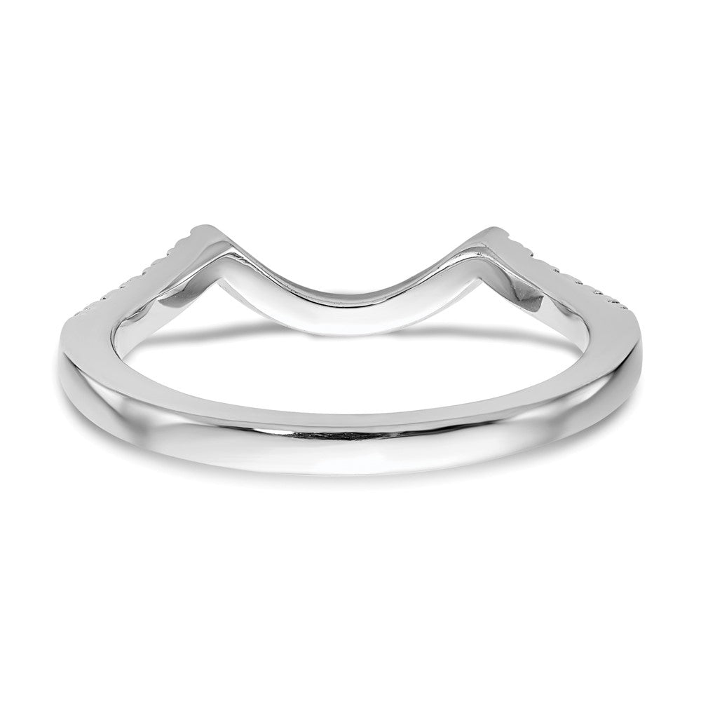 14k White Gold 1/5 carat Diamond Contoured Complete Wedding Band