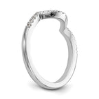 14k White Gold 1/5 carat Diamond Contoured Complete Wedding Band