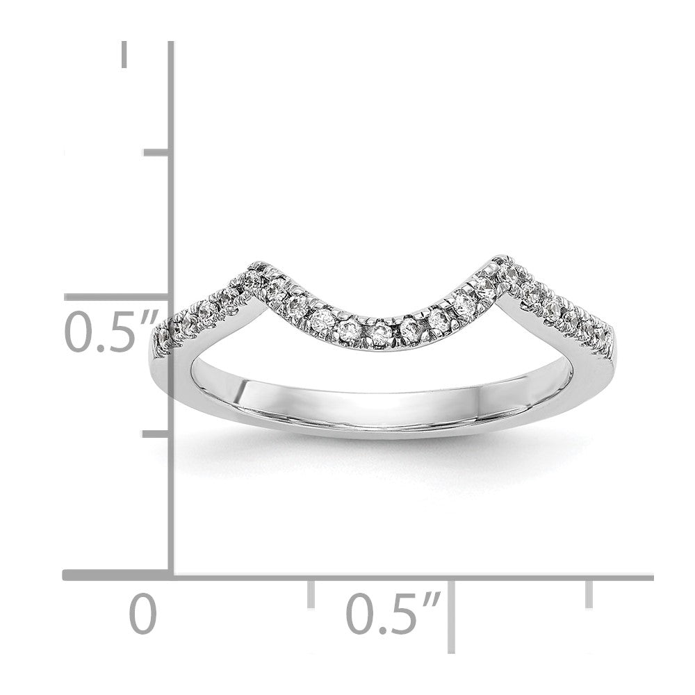 14k White Gold 1/5 carat Diamond Contoured Complete Wedding Band
