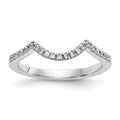 14k White Gold 1/5 carat Diamond Contoured Complete Wedding Band