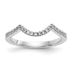 14k White Gold 1/5 carat Diamond Contoured Complete Wedding Band