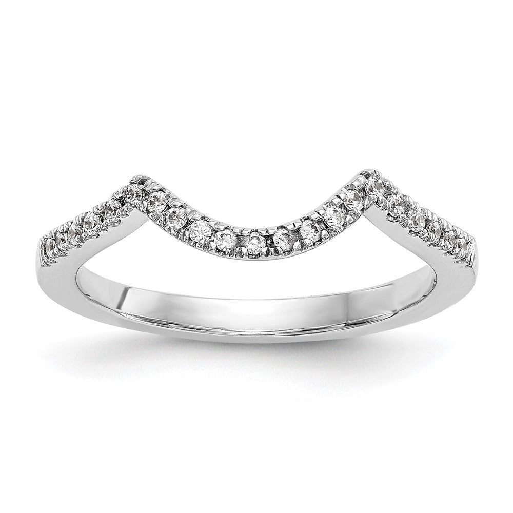 14k White Gold 1/5 carat Diamond Contoured Complete Wedding Band