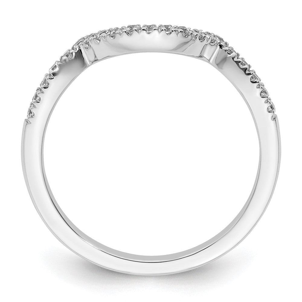 14k White Gold 1/5 carat Diamond Contoured Complete Wedding Band