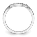 14k White Gold 1/5 carat Diamond Contoured Complete Wedding Band