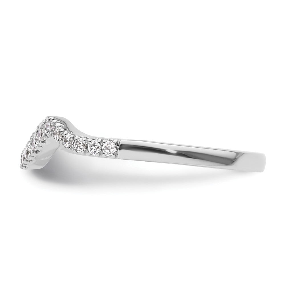 14k White Gold 1/5 carat Diamond Contoured Complete Wedding Band