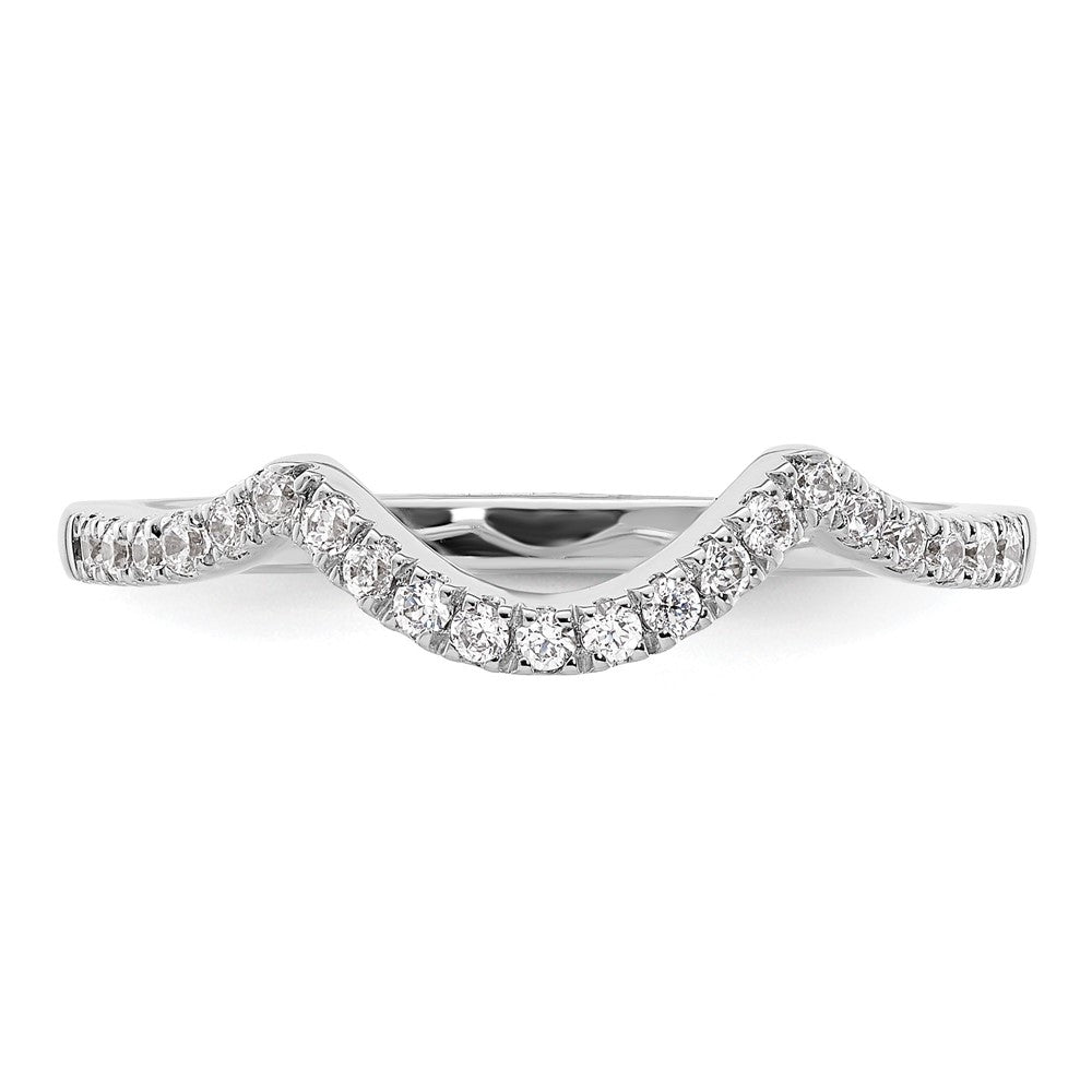 14k White Gold 1/5 carat Diamond Contoured Complete Wedding Band