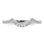 14k White Gold 1/5 carat Diamond Contoured Complete Wedding Band