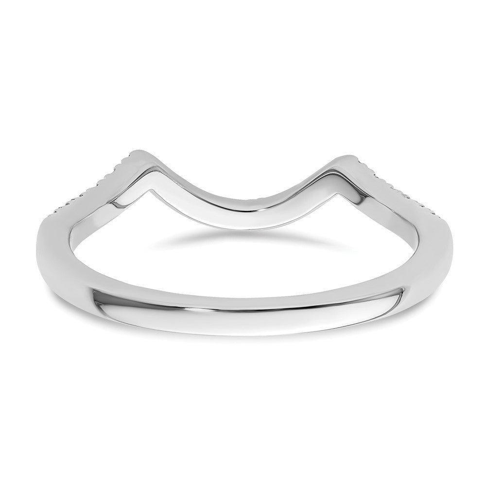 14k White Gold 1/5 carat Diamond Contoured Complete Wedding Band