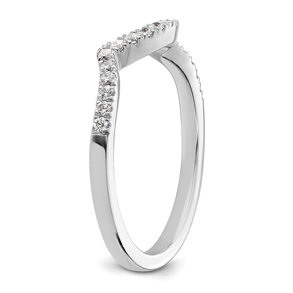 14k White Gold 1/5 carat Diamond Contoured Complete Wedding Band