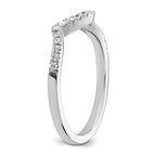 14k White Gold 1/5 carat Diamond Contoured Complete Wedding Band