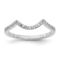 14k White Gold 1/5 carat Diamond Contoured Complete Wedding Band