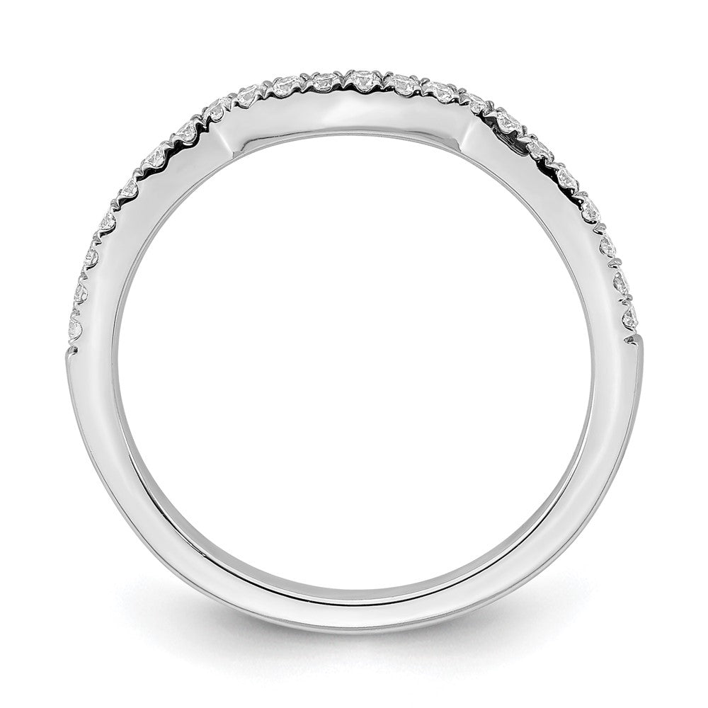 14k White Gold 1/5 carat Diamond Contoured Complete Wedding Band