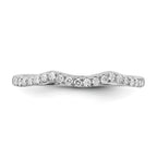14k White Gold 1/5 carat Diamond Contoured Complete Wedding Band