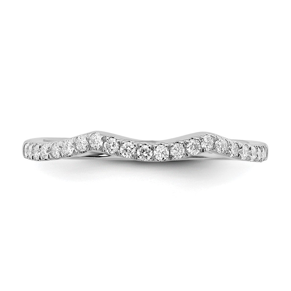 14k White Gold 1/5 carat Diamond Contoured Complete Wedding Band