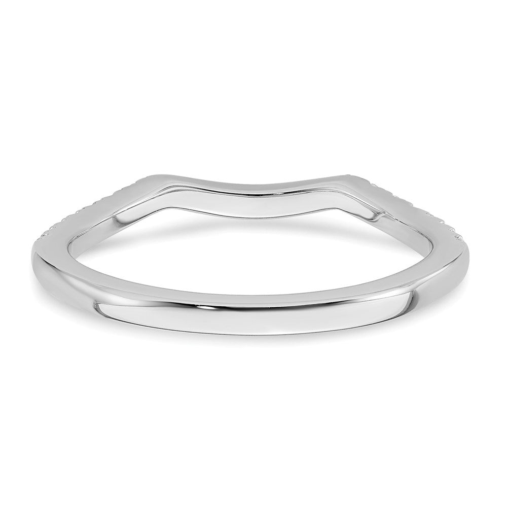 14k White Gold 1/5 carat Diamond Contoured Complete Wedding Band