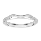 14k White Gold 1/5 carat Diamond Contoured Complete Wedding Band