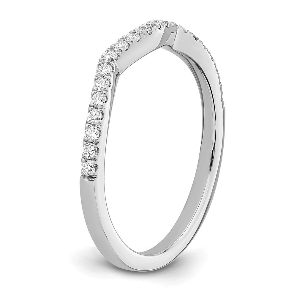 14k White Gold 1/5 carat Diamond Contoured Complete Wedding Band