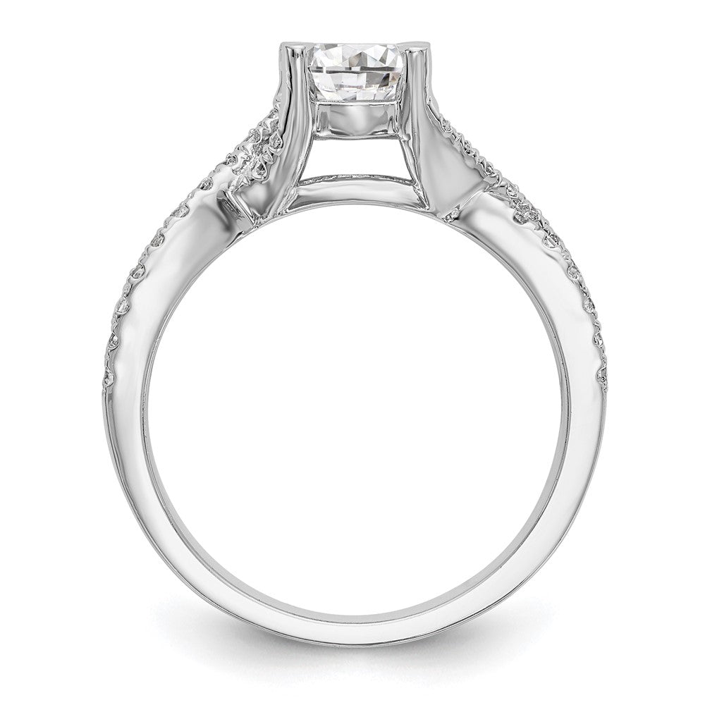 14kw Lab Grown Diamond VS/SI+ G+ Round By-Pass Eng Ring w/.5ct Cente