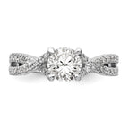 14kw Lab Grown Diamond VS/SI+ G+ Round By-Pass Eng Ring w/.5ct Cente