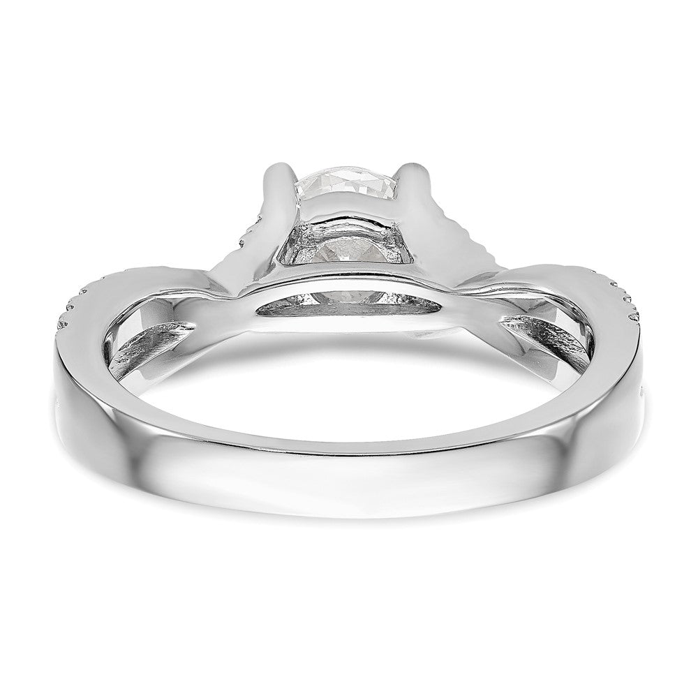 14kw Lab Grown Diamond VS/SI+ G+ Round By-Pass Eng Ring w/.5ct Cente