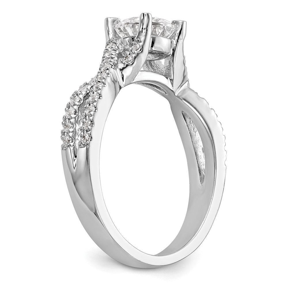 14kw Lab Grown Diamond VS/SI+ G+ Round By-Pass Eng Ring w/.5ct Cente