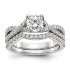 14kw Lab Grown Diamond VS/SI+ G+ Round By-Pass Eng Ring w/.5ct Cente