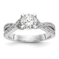 14kw Lab Grown Diamond VS/SI+ G+ Round By-Pass Eng Ring w/.5ct Cente