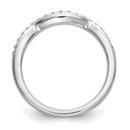 14k White Gold 1/4 carat Diamond Contoured Complete Wedding Band