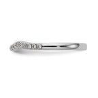 14k White Gold 1/4 carat Diamond Contoured Complete Wedding Band