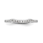 14k White Gold 1/4 carat Diamond Contoured Complete Wedding Band