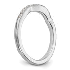 14k White Gold 1/4 carat Diamond Contoured Complete Wedding Band