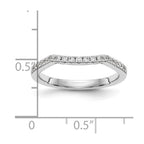 14k White Gold 1/4 carat Diamond Contoured Complete Wedding Band