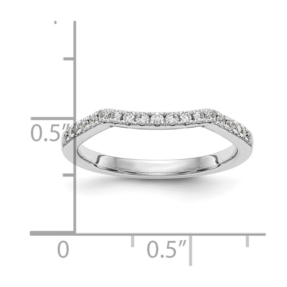 14k White Gold 1/4 carat Diamond Contoured Complete Wedding Band