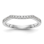 14k White Gold 1/4 carat Diamond Contoured Complete Wedding Band