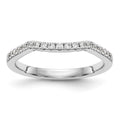 14k White Gold 1/4 carat Diamond Contoured Complete Wedding Band