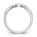 14k White Gold 1/8 carat Diamond Contoured Complete Wedding Band
