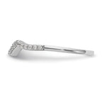 14k White Gold 1/8 carat Diamond Contoured Complete Wedding Band