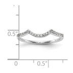 14k White Gold 1/8 carat Diamond Contoured Complete Wedding Band