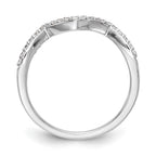 14k White Gold 1/6 carat Diamond Contoured Complete Wedding Band