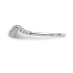 14k White Gold 1/6 carat Diamond Contoured Complete Wedding Band